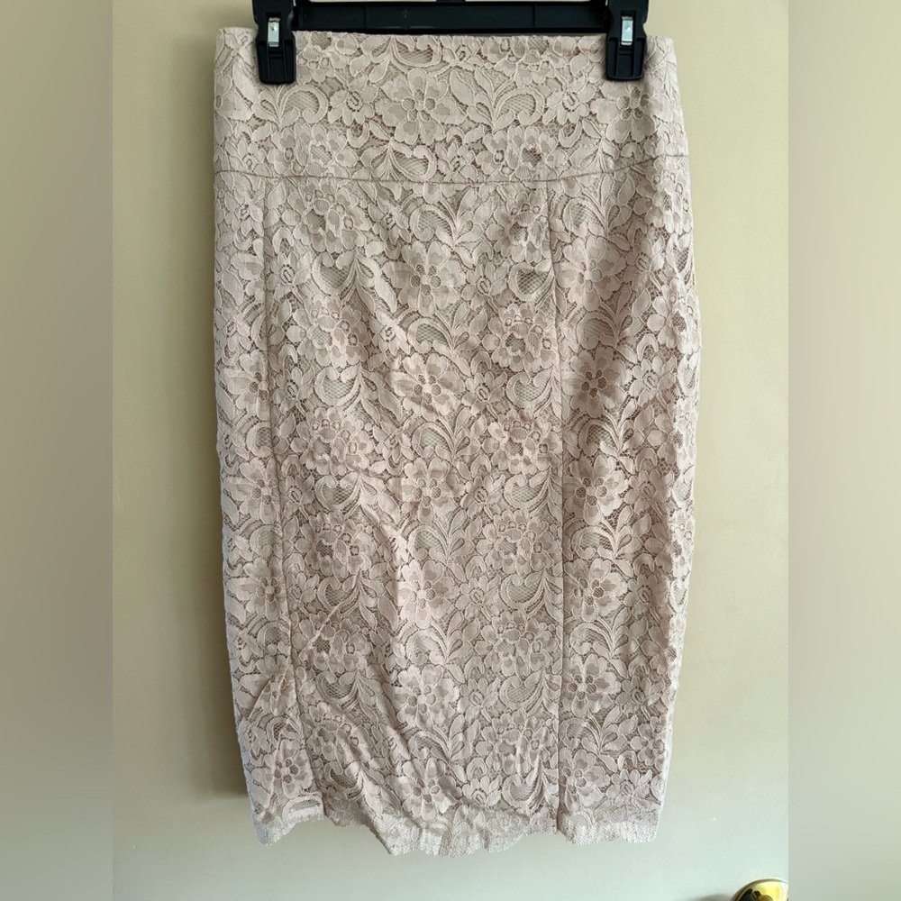 Express Lace Pink Pencil Skirt - Size 4